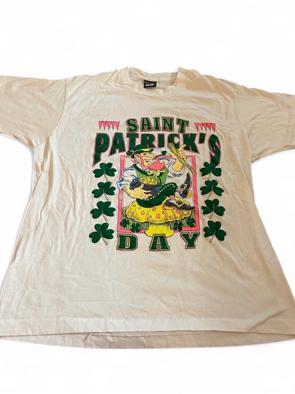 Vintage Men’s Saint Patrick’s Day Leprechaun Graphic Screen Stars Size XL